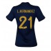 Maillot de foot France Lucas Hernandez #21 Domicile vêtements Femmes Monde 2022 Manches Courtes